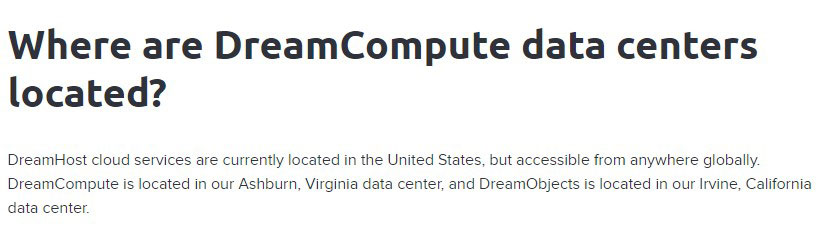where are dreamcompute data centers located