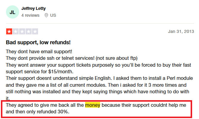 review fatcow doesnt refund money