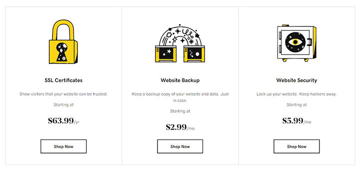 paid security addons features by godaddy