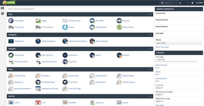 hostpapa cpanel