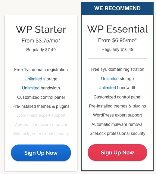 iPage WordPress Pricing