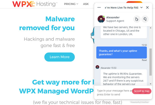 wpxhosting chat support
