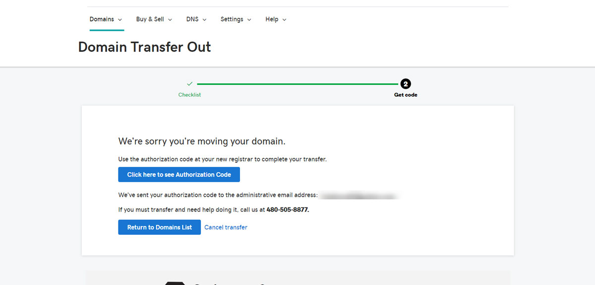 how-do-you-get-domain-authorization-code-at-godaddy