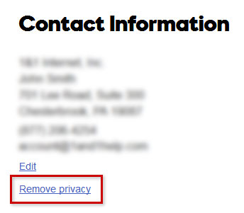 remove privacy domain godaddy