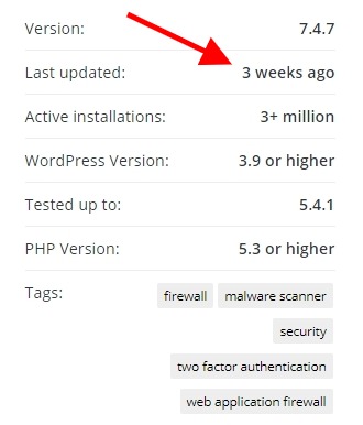 date for when a wordpress plugin was last updated
