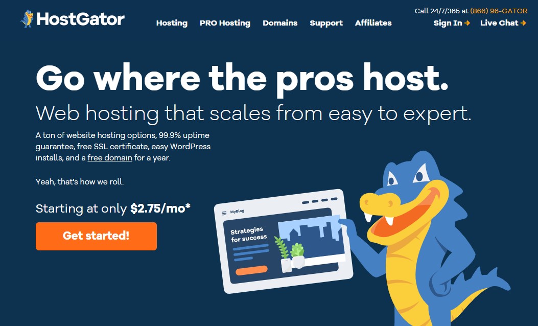 Hostgator home page