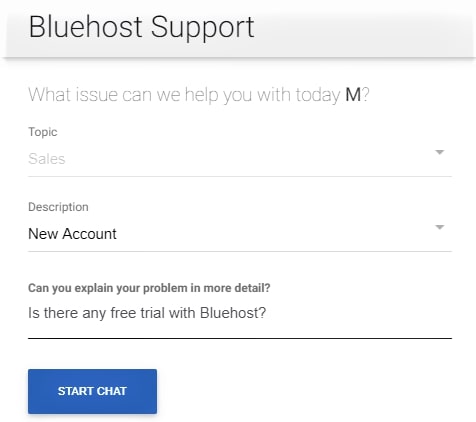 Bluehost support live chat
