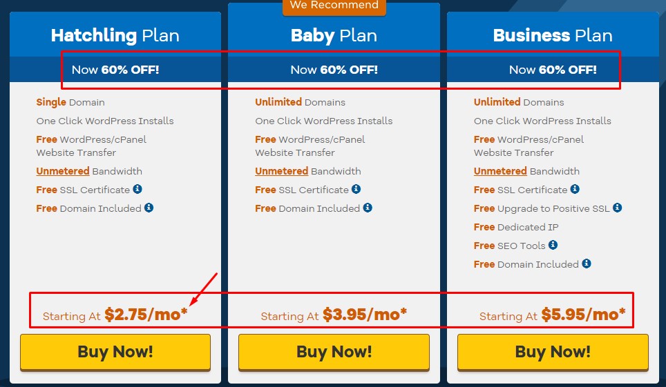 hostgator free trial hosting package