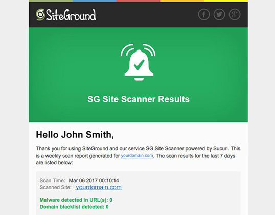 sg site scanner email notification