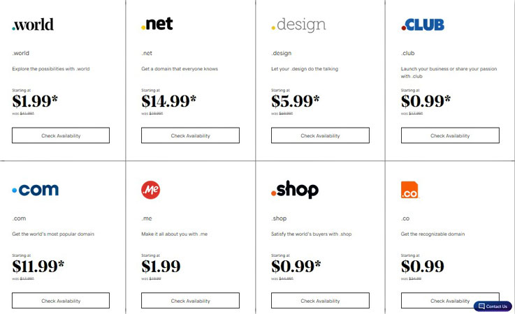 godaddy domain extensions pricing