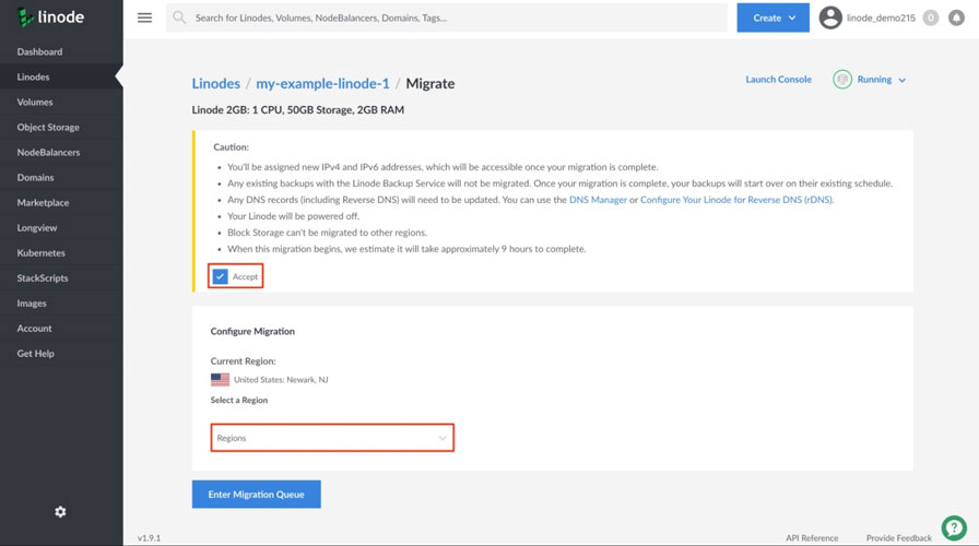 linode data center migration