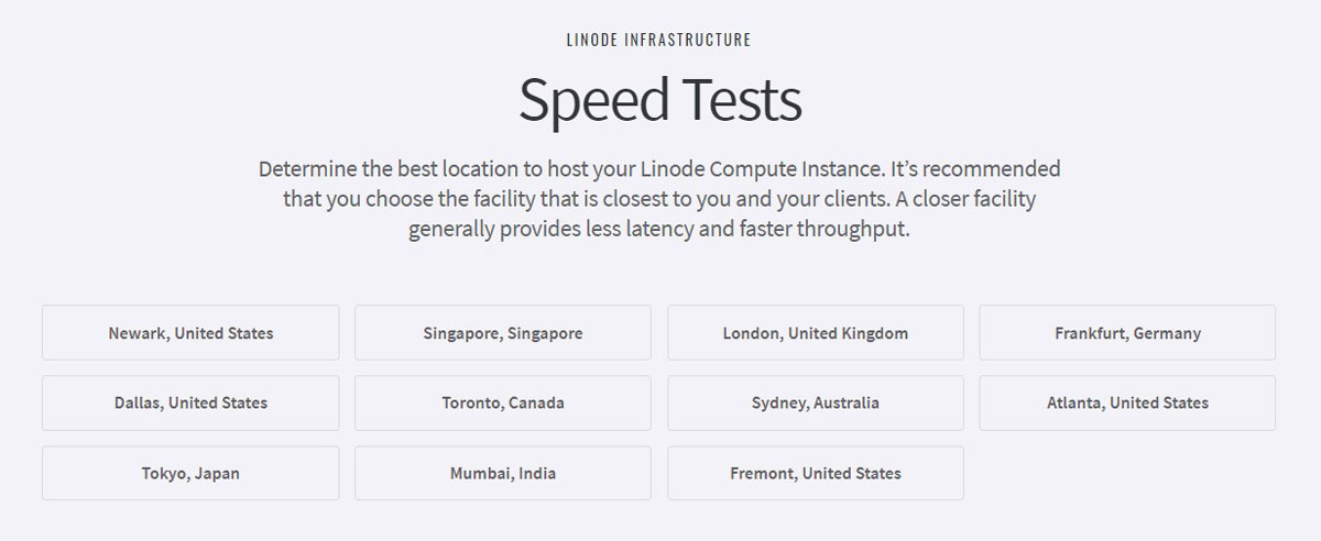 linode speed test for servers