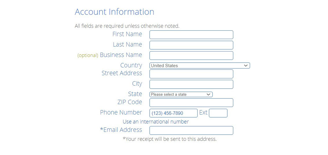 bluehost contact information registration