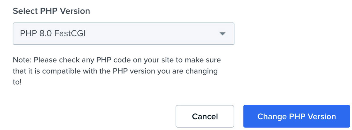 change php version in dreamhost