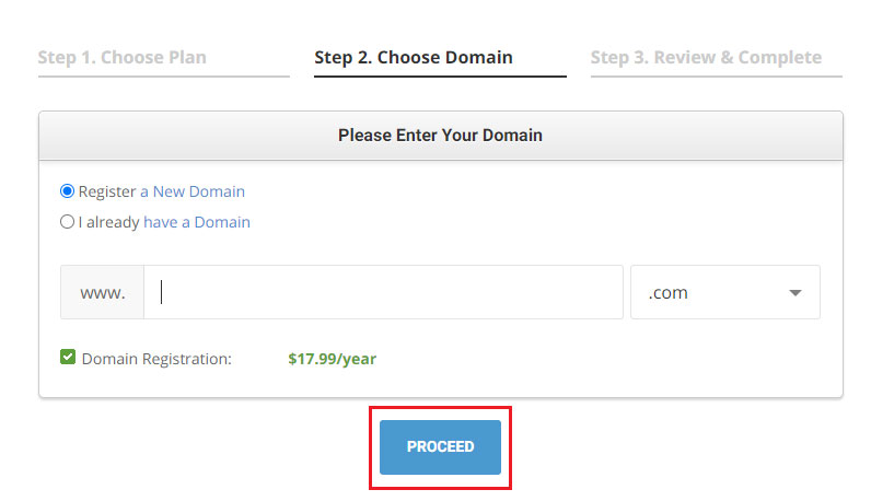 siteground choose domain name