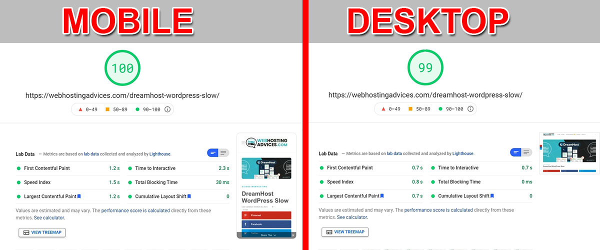 webhostingadvices google speed test