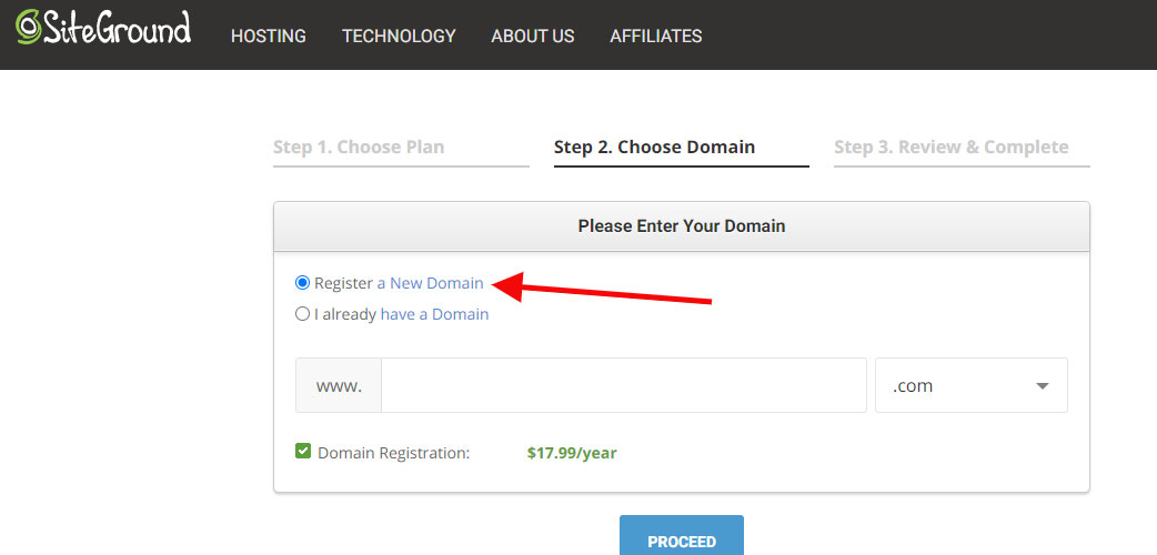 adding a new domain at siteground