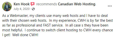 canadian web hosting customer review