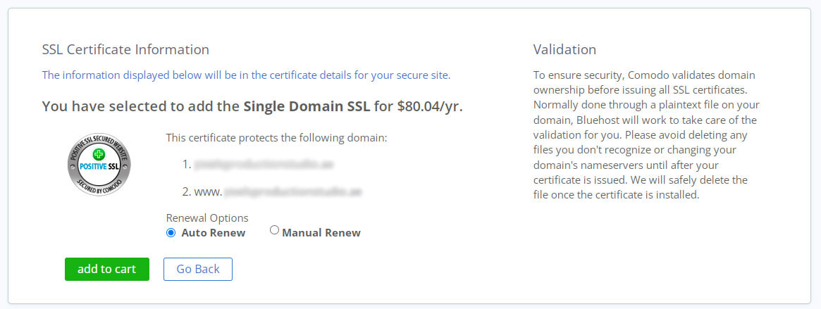 cost of one single domain ssl