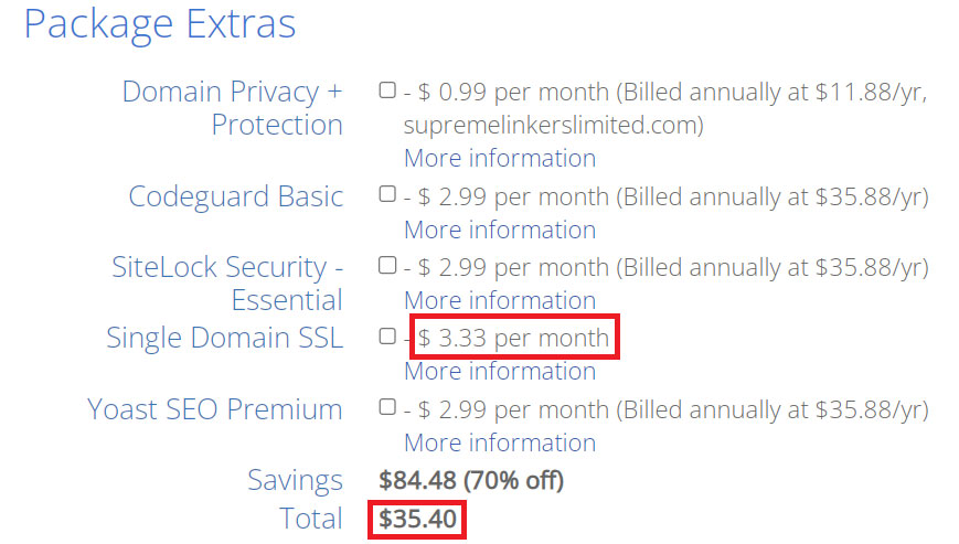 single domain ssl initial price