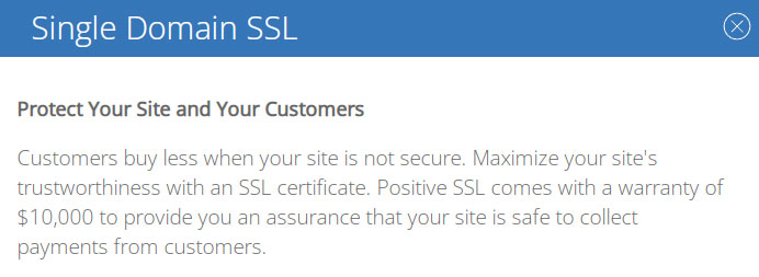 single domain ssl warranty
