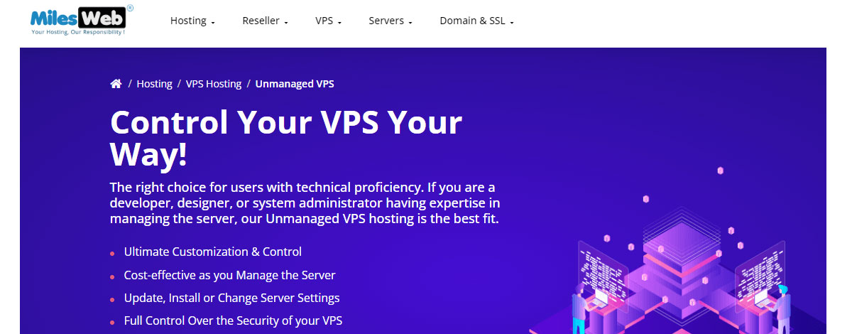 milesweb unmanaged vps hosting