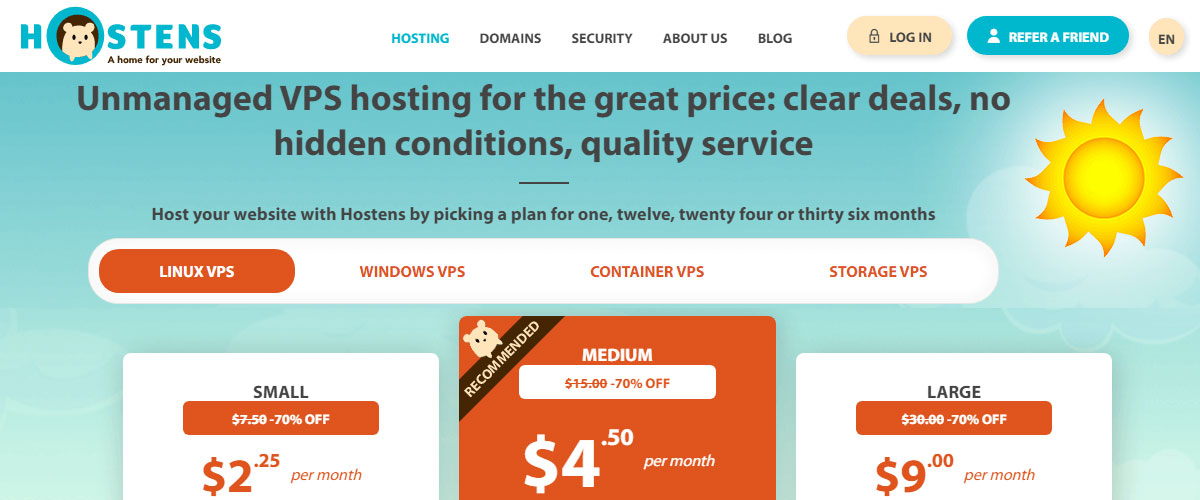 hostens unmanaged vps