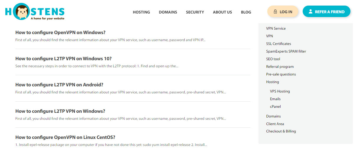 hostens vpn install on vps