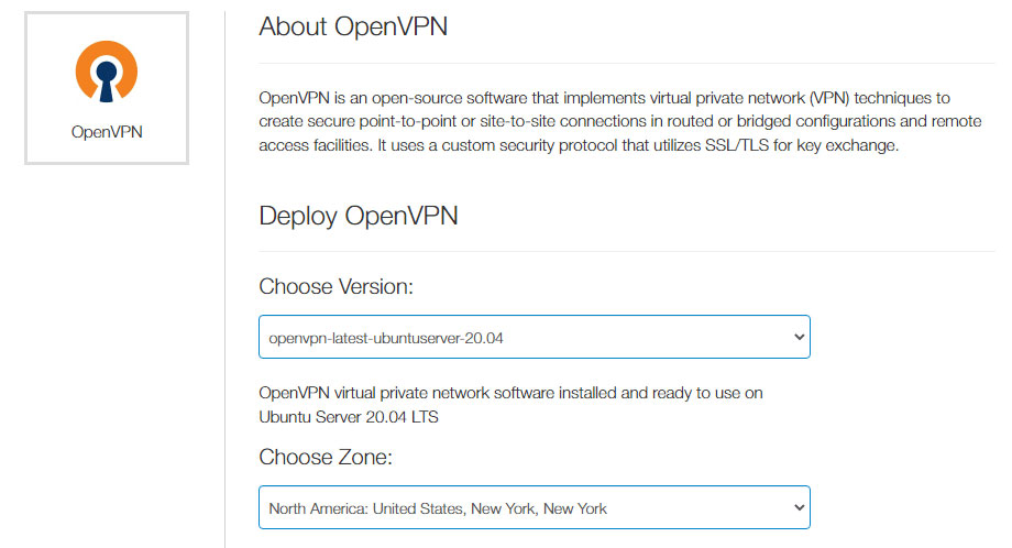 kamatera one-click install for openvpn