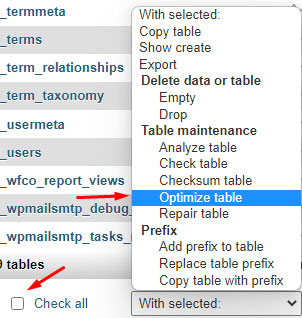 database optimization to fix error