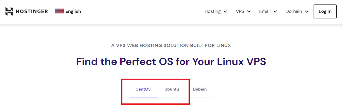 hostinger vps supports centos ubuntu