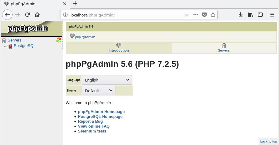 phppgadmin for postgresql management