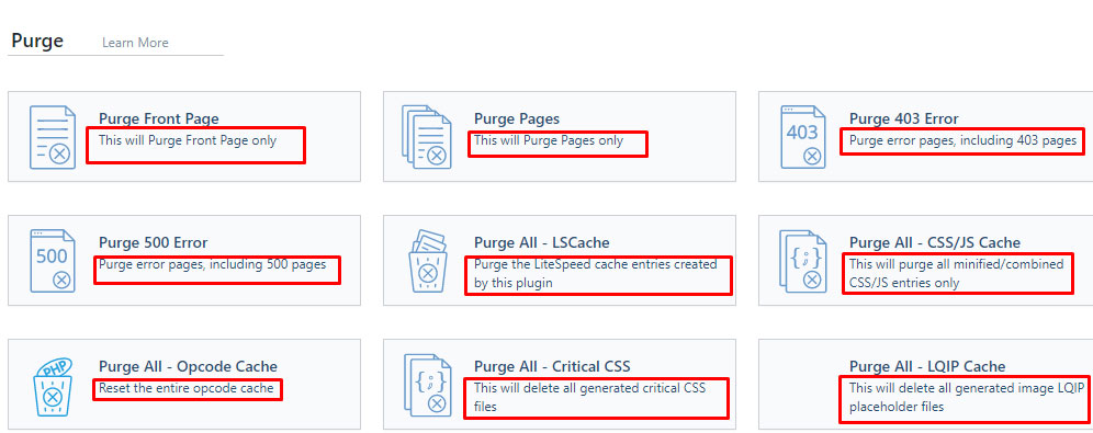 clear individual cache items