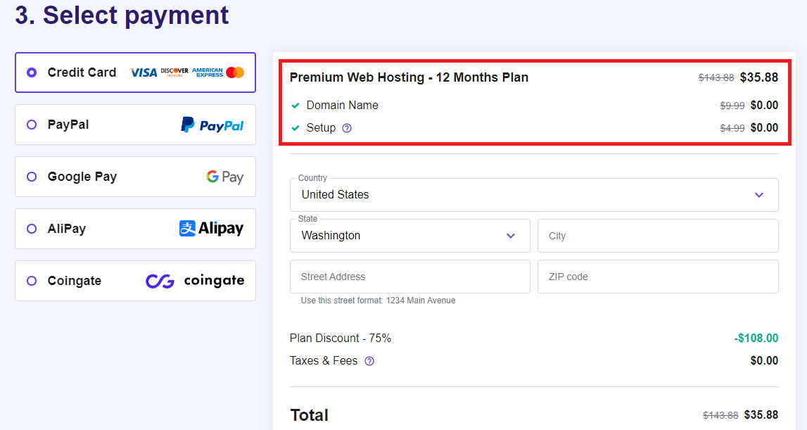 hostinger free domain purchase