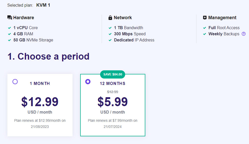 hostinger vps starting price