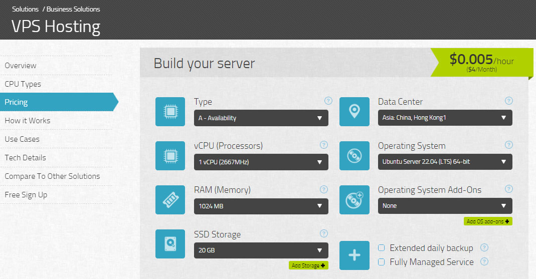 kamatera vps starting price