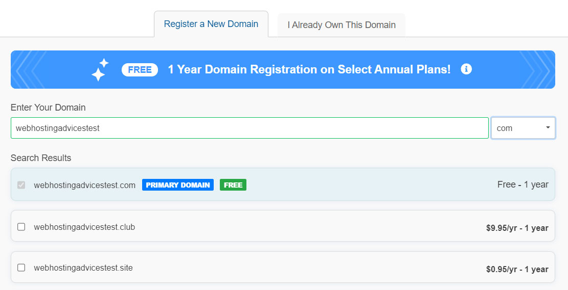 hostgator's free domain