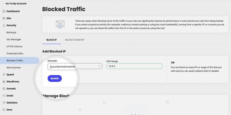 blocking specific ip addresses traffic