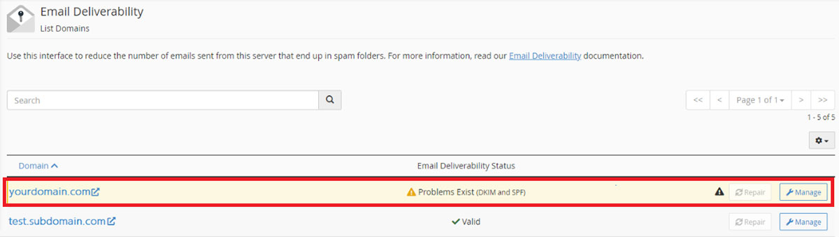 cpanel email problem with delivery