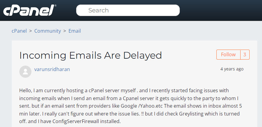cpanel review delayed emails