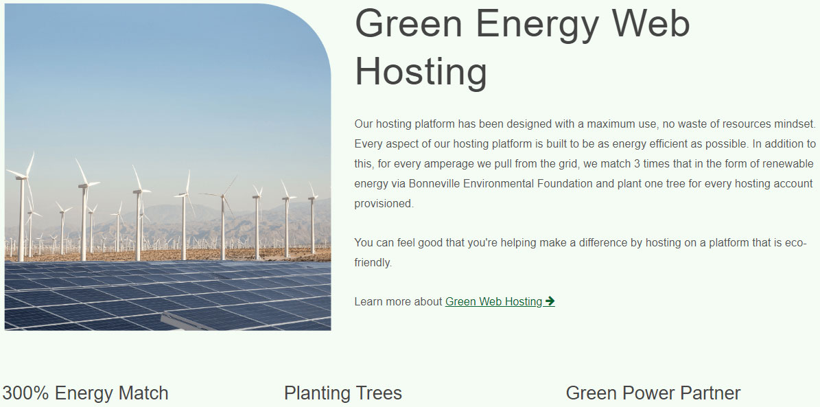 greengeeks servers energy needs