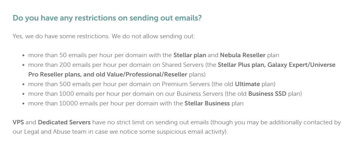 namecheap email limits