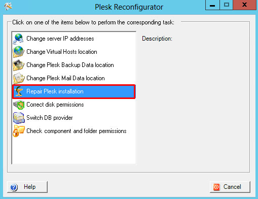 plesk reconfigurator configuration module