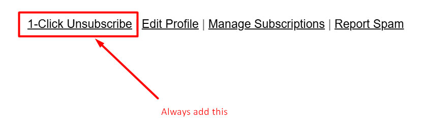 unsubscribe button to avoid spam