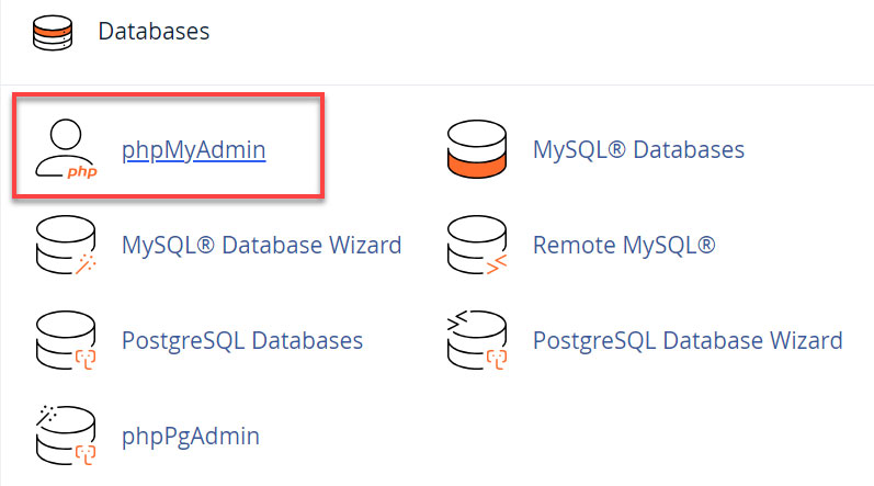 phpmyadmin for database management