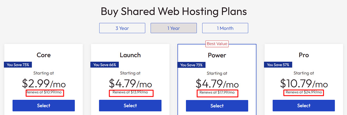 inmotion hosting renewal rates