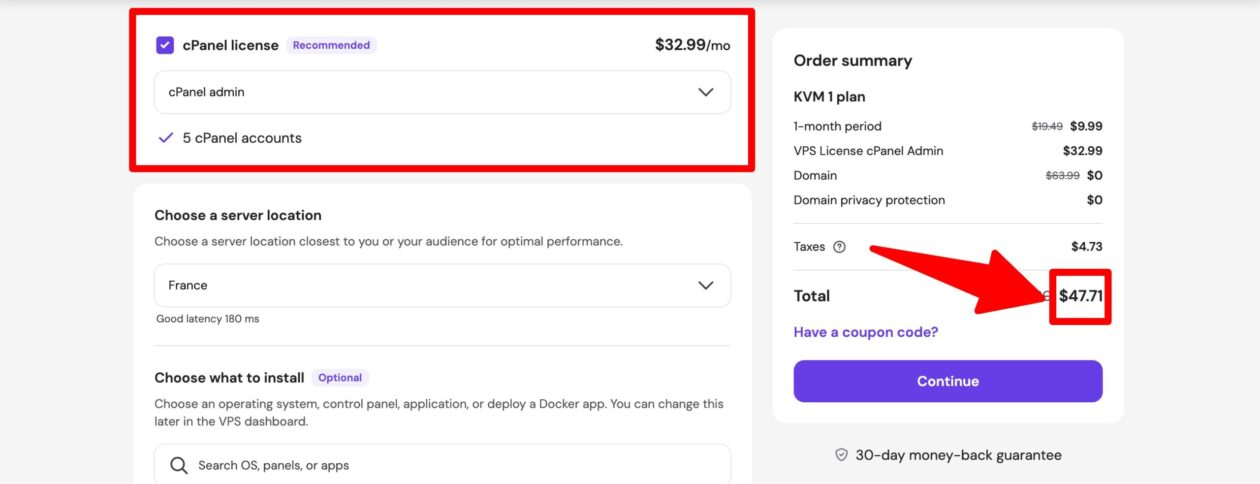 Hostinger VPS cPanel license price